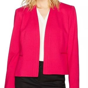 Nine West Collarless Open-Front Fiesta Pink Blazer Size 10.